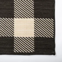Outdoor Rugs-Kirkland's Home Buffalo Check Reversible Outdoor Area Rug, 6X9 Ivory/Black