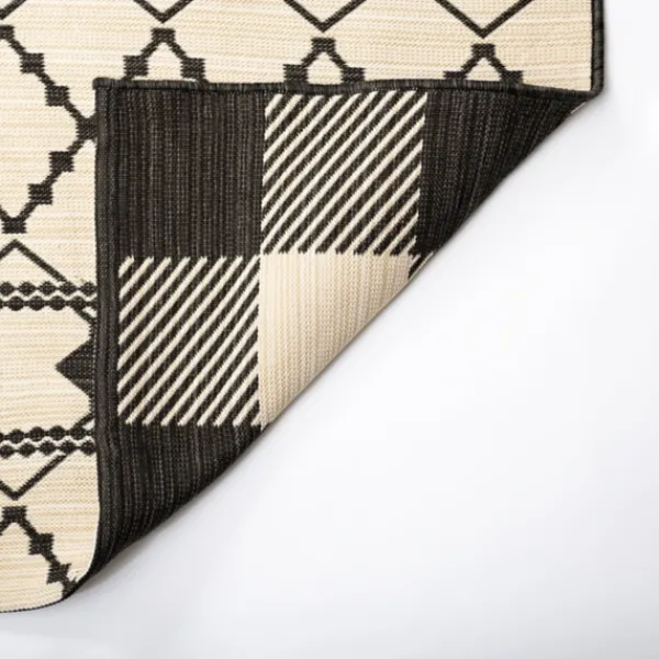 Outdoor Rugs-Kirkland's Home Buffalo Check Reversible Outdoor Area Rug, 6X9 Ivory/Black