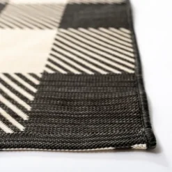 Outdoor Rugs-Kirkland's Home Buffalo Check Reversible Outdoor Area Rug, 6X9 Ivory/Black