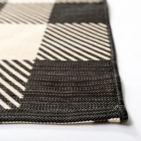 Outdoor Rugs-Kirkland's Home Buffalo Check Reversible Outdoor Area Rug, 6X9 Ivory/Black