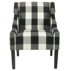 Accent Chairs-Kirkland's Home Buffalo Check Swoop Accent Chair Black
