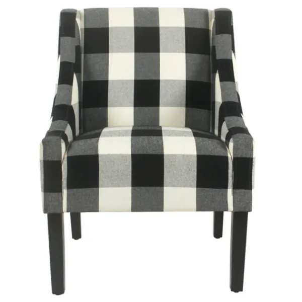 Accent Chairs-Kirkland's Home Buffalo Check Swoop Accent Chair Black