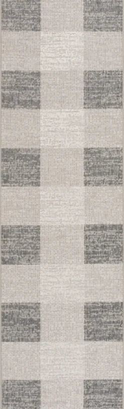 Outdoor Rugs-Kirkland's Home Buffalo Plaid Indoor/Outdoor Area Rug, 2X7 Gray