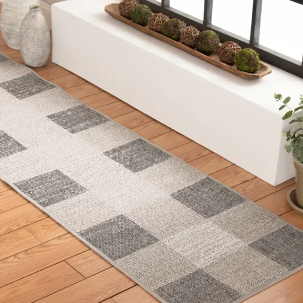 Outdoor Rugs-Kirkland's Home Buffalo Plaid Indoor/Outdoor Area Rug, 2X7 Gray