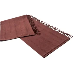 Blankets & Throws-Kirkland's Home Burgundy Modern Striped Throw Red