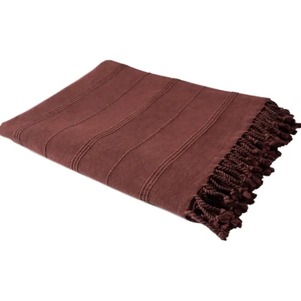Blankets & Throws-Kirkland's Home Burgundy Modern Striped Throw Red