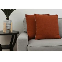 Pillows-Kirkland's Home Burnt Chunky Weave Pillows, Set Of 2 Orange