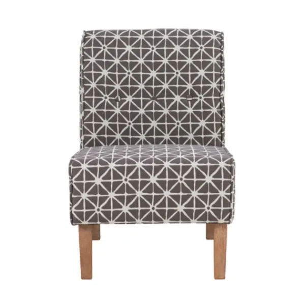 Accent Chairs-Kirkland's Home Burst Patterned Slipper Accent Chair Gray