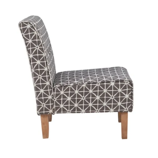 Accent Chairs-Kirkland's Home Burst Patterned Slipper Accent Chair Gray
