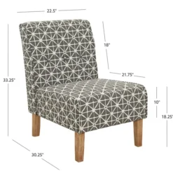 Accent Chairs-Kirkland's Home Burst Patterned Slipper Accent Chair Gray
