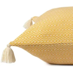 Pillows-Kirkland's Home Buttercup Chevron Organic Cotton Throw Pillow Yellow