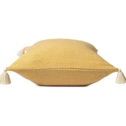 Pillows-Kirkland's Home Buttercup Chevron Organic Cotton Throw Pillow Yellow