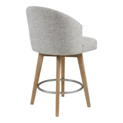 Bar Stools & Counter Height Stools-Kirkland's Home Button Tufted Back Swivel Counter Stool Gray