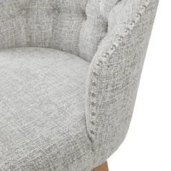 Bar Stools & Counter Height Stools-Kirkland's Home Button Tufted Back Swivel Counter Stool Gray