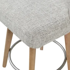 Bar Stools & Counter Height Stools-Kirkland's Home Button Tufted Back Swivel Counter Stool Gray