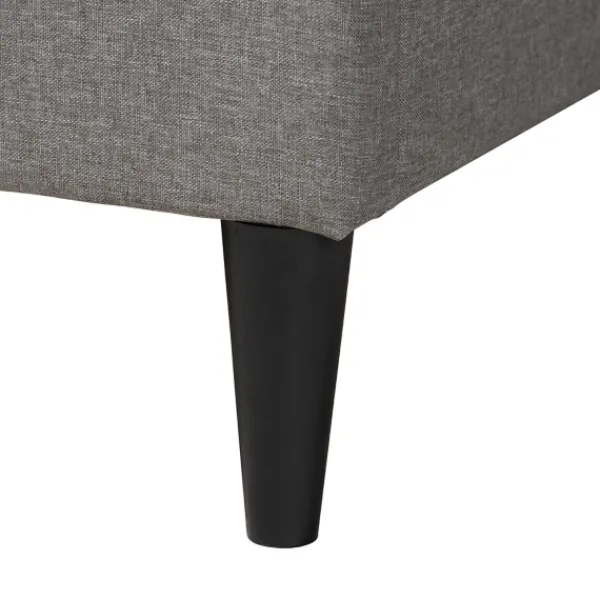 Beds & Headboards-Kirkland's Home Button Tufted Headboard Full Platform Bed Gray
