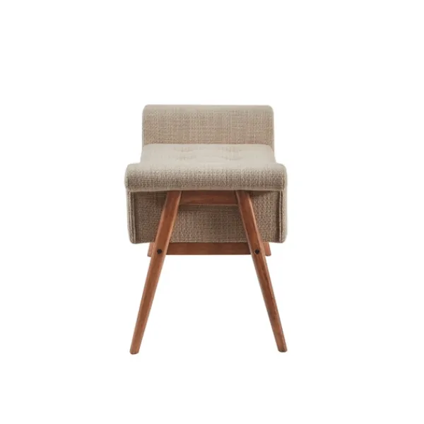 Benches & Ottomans-Kirkland's Home Button Tufted Wood Bench Tan