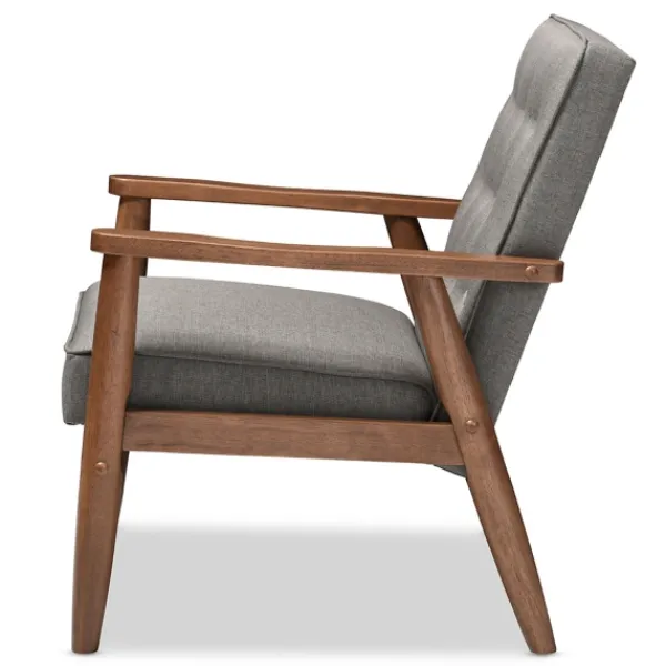 Accent Chairs-Kirkland's Home Button-Tufted Sawyer Accent Chair Gray