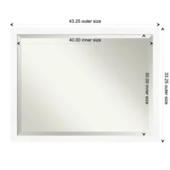 Decorative Mirrors-Kirkland's Home Cabinet White Narrow Frame Beveled Mirror