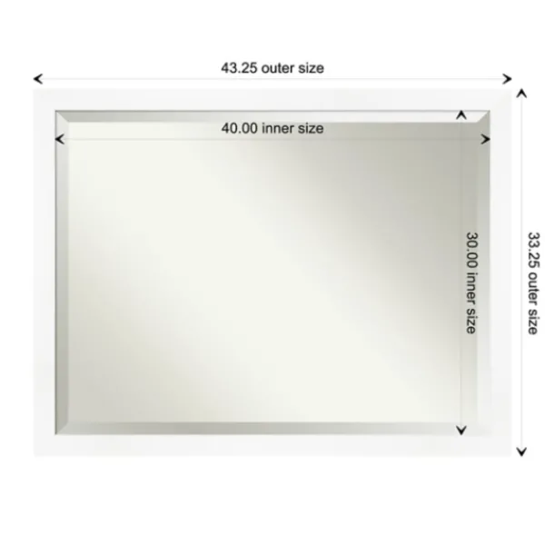 Decorative Mirrors-Kirkland's Home Cabinet White Narrow Frame Beveled Mirror