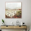 Framed Art-Kirkland's Home Cactus Canyon Western Framed Canvas Art White/Green/Brown