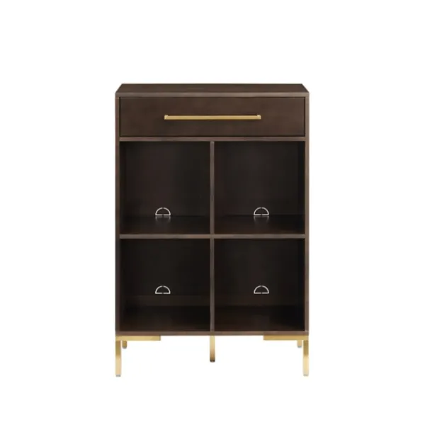 Bookshelves-Kirkland's Home Cadence Gold Record Storage Bookcase