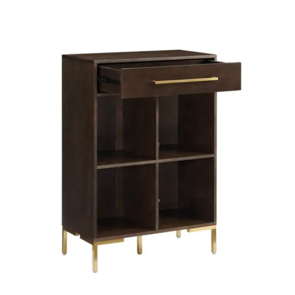 Bookshelves-Kirkland's Home Cadence Gold Record Storage Bookcase