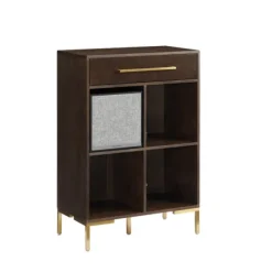 Bookshelves-Kirkland's Home Cadence Gold Record Storage Bookcase With Speaker