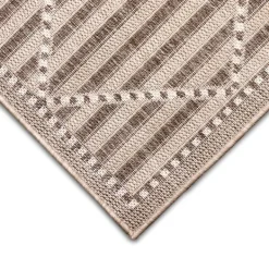 Outdoor Rugs-Kirkland's Home Cafe Geo Lattice Outdoor Area Rug, 4X7 Brown