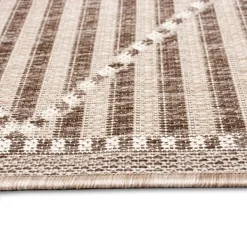 Outdoor Rugs-Kirkland's Home Cafe Geo Lattice Outdoor Area Rug, 4X7 Brown