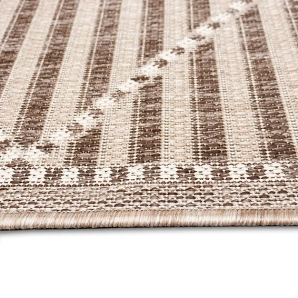 Outdoor Rugs-Kirkland's Home Cafe Geo Lattice Outdoor Area Rug, 4X7 Brown