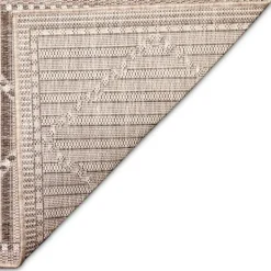 Outdoor Rugs-Kirkland's Home Cafe Geo Lattice Outdoor Area Rug, 7X9 Brown