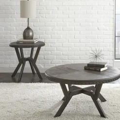 Coffee Tables-Kirkland's Home Calvert Round Coffee Table Gray