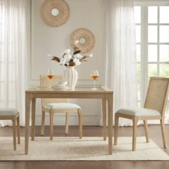 Dining Chairs-Kirkland's Home Cane Back Upholstered Wood Dining Chairs, Set Of 2 Tan