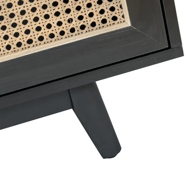Cabinets & Sideboards-Kirkland's Home Cane Wood Storage Media Cabinet Black