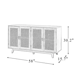Cabinets & Sideboards-Kirkland's Home Cane Wood Storage Media Cabinet Tan