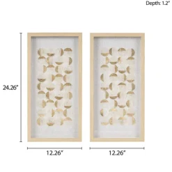 Wall Plaques-Kirkland's Home Capiz Shells Emblem Framed Wall Plaques, Set Of 2 White/Gold