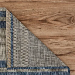 Outdoor Rugs-Kirkland's Home Captiva Nautical Helm Outdoor Area Rug, 5X7 Blue/Gray