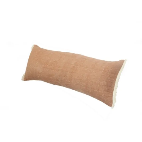 Pillows-Kirkland's Home Caramel Coated Lumbar Accent Pillow With Fringe Brown