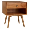 Nightstands-Kirkland's Home Caramel 1-Drawer Mid Century Nightstand Brown