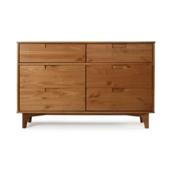 Dressers & Chests-Kirkland's Home Caramel Mid-Century Modern 6-Drawer Dresser Brown