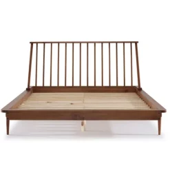Beds & Headboards-Kirkland's Home Caramel Mid-Century Modern Queen Bed Frame Brown