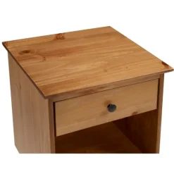 Nightstands-Kirkland's Home Caramel One-Drawer Wood Nightstand Brown