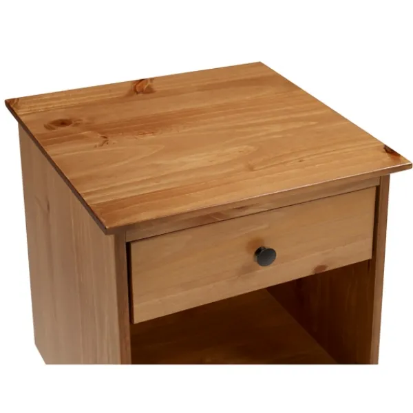 Nightstands-Kirkland's Home Caramel One-Drawer Wood Nightstand Brown