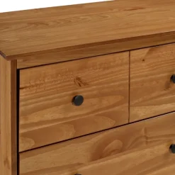 Dressers & Chests-Kirkland's Home Caramel Solid Wood 6-Drawer Dresser Brown