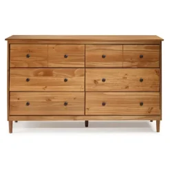 Dressers & Chests-Kirkland's Home Caramel Solid Wood 6-Drawer Dresser Brown