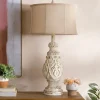 Table Lamps-Kirkland's Home Caroline Distressed Cream Table Lamp Tan