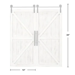 Wall Plaques-Kirkland's Home Carriage House Wood Barn Door Plaques, Set Of 2 Ivory