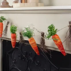Decorative Accents-Kirkland's Home Carrot And Twig Bundle Garland Orange