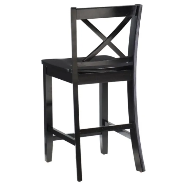 Bar Stools & Counter Height Stools-Kirkland's Home Carter X-Back Counter Stool Black